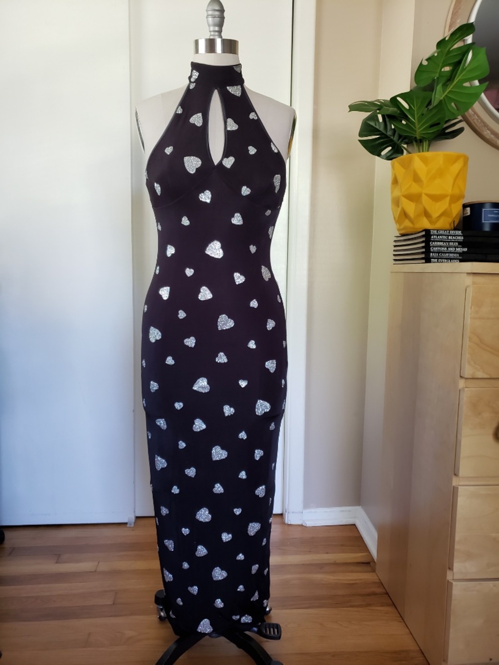 Lipsy Clothing Glitter Hearts Maxi Dress